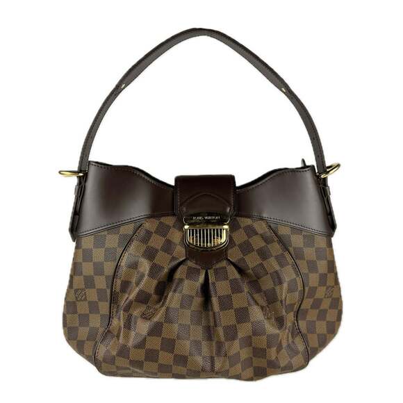 Louis Vuitton Damier Sistine MM Shoulder Bag in Canvas and Ebene Leather, Wom...